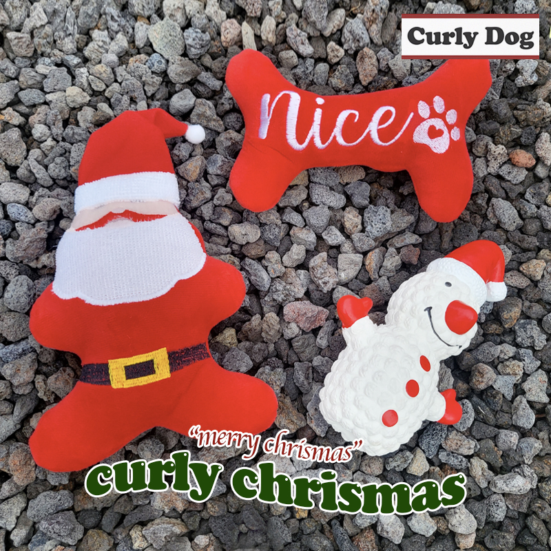강아지 크리스마스 3종 세트 산타 눈사람 삑삑이 장난감 인형 분리<b>불안</b> 캐치 토이