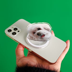 맥세이프 그립 톡홀더 주문 제작 강아지 고양이 반려견 반려묘 자유형 아크릴톡 강력자석 얼굴