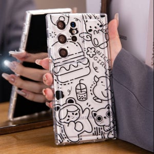 갤럭시 S23 FE 귀여운 버거 걸즈 핑거 그립 톡홀더 키링 고리 스탠드 케이스