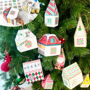 맘아트 DIY 미니하우스 어드벤트 캘린더 만들기 키트 작은집 전개도