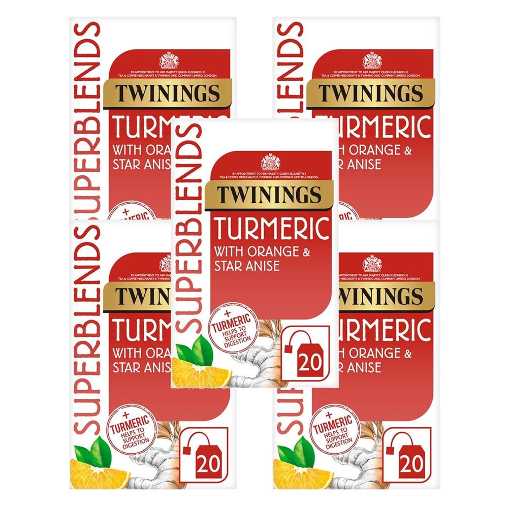 트와이닝 Twinings 슈퍼<b>블렌드</b> <b>터메릭</b> 20티백 5팩