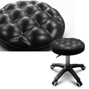 원형 작업 보조의자 바퀴달린 높이조절 엠보 미용 보조 등받이 없는 둥근 카운터 다용도의자