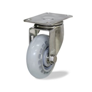 경량용스텐캐스터 인라인 5인치 올스텐바퀴 우레탄무바퀴 무소음 경량 스텐바퀴