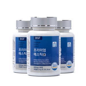 BSF 프리미엄 그리스 키오스 매스틱 검 정 600mg x 90정, 3개