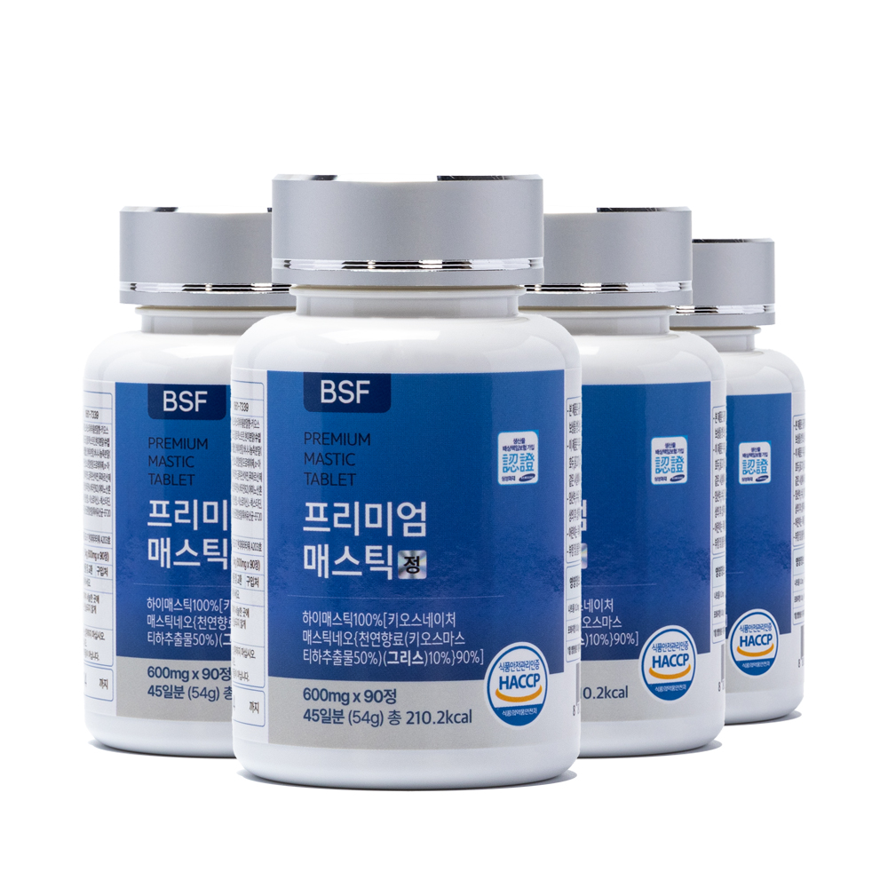 BSF 프리미엄 그리스 키오스 <b>매스틱</b> 검 정 600mg x 90정 HACCP 백세식품
