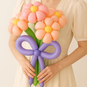 [여우파티 완제품] 서울 요술 풍선 꽃다발 4송이 /졸업 생일 선물용