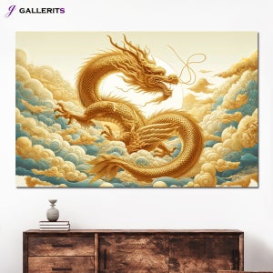 청룡 풍수 인테리어 용그림 액자 개업선물 천상황룡도 중형