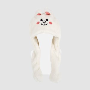 라인프렌즈 코니 움직이는 토끼 귀모자 털모자