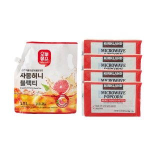 오늘좋은 자몽허니 블랙티 1.5L+커클랜드 시그니처 팝콘 4개