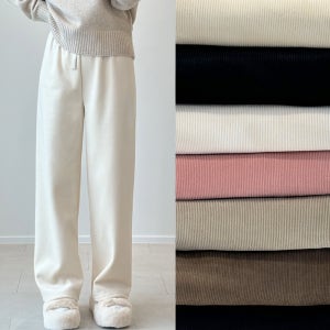 아오브 기모 코듀로이 와이드팬츠 골덴 밴딩바지 세가지기장 키큰여자 키작녀