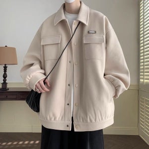 봄 간절기 데일리 오버핏 학생 시티보이 남친룩 빅포켓 모직 블랙 브라운 캐주얼 아우터 가을 DS49