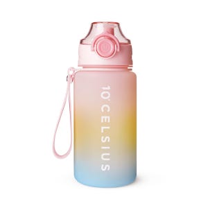 10도씨 레인보우 트라이탄 스포츠 보틀 스트랩 손잡이 물병 물통 600ml, 핑크