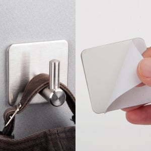 무타공 벽 옷걸이 접착식 105실버 현관문 방문 걸이 고리 후크