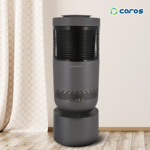 캐로스 360도 전기온풍기 업소용 사무실 매장 그래핀 PTC 히터 블랙 CEH-GS2KWB