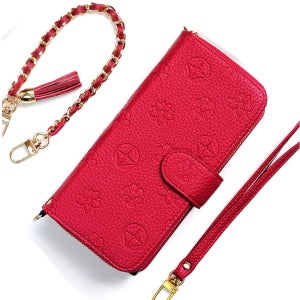 갤럭시S9 G960 몽블 지퍼 지갑 케이스 레드