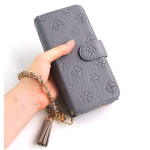 갤럭시A7 2018 A750 몬트 지갑형 지퍼 케이스 그레이