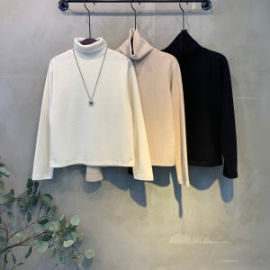 (당일발송)유엘 겉기모 골지 폴라 티셔츠 3color