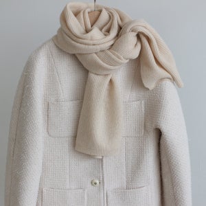 캐시미어 100 니트 골지 숄 머플러 겨울 목도리 오트밀