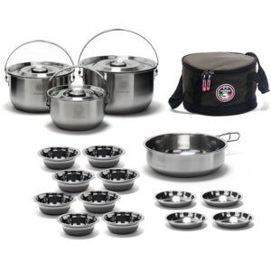 까사니 코펠 캠핑 식기 냄비 그릇 스텐 세트 9인
