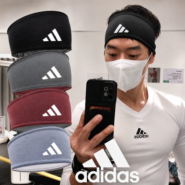 아디다스 운동 헤어밴드 스포츠 땀흡수 요가 남성 여성 와이드 착용감좋은 AD163001블랙