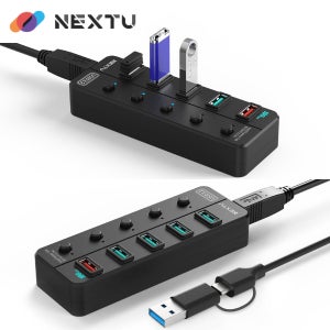 [이지넷유비쿼터스] NEXT-UH345-10G USB허브 5포트 유 무전원 USB3.2