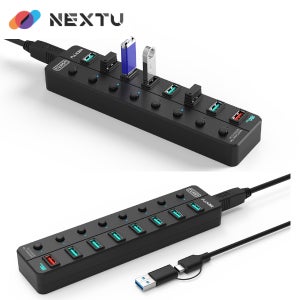 [이지넷유비쿼터스] NEXT-UH358-10G USB허브 8포트 유 무전원 USB3.2