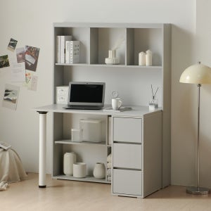 라미 책상 책장 세트 학생 1인 전면 수납형 편수 책상 서재 공부 서랍장