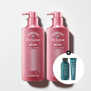 닥터그루트 밀도케어 뿌리볼륨 탈모증상완화 샴푸 화이트자스민 400ml x2개 모발밀도강화 단백질+(증정)바질 샴푸 190ml+트리트먼트 100ml
