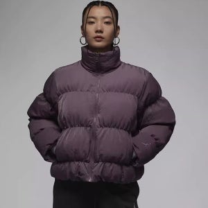 나이키 조던 여성 하이넥 집업 숏패딩점퍼 퍼플(5150)겨울 한파 숏푸퍼 오버핏 솜패딩 나일론 재킷