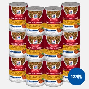 힐스 강아지사료 어덜트 7+ 헬시 퀴진 치킨 스튜 습식 주식캔 354g x 12개