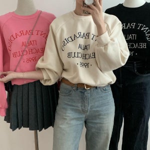 세미크롭맨투맨 여성기모맨투맨