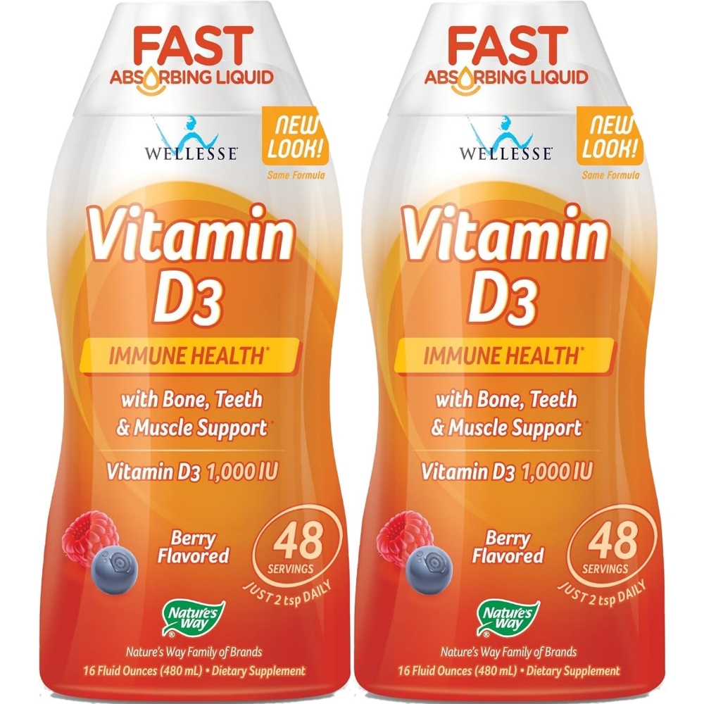 네이처스웨이 고흡수 <b>이뮨 헬스</b> 비타민 <b>D3</b> <b>25mcg</b> 액상 액체 베리맛 480ml 2팩