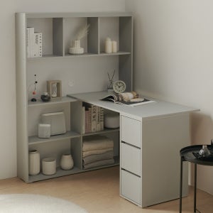 델타 책상 책장 세트 학생 1인 ㄱ 코너형 일자 편수 책상 서재 공부 서랍장