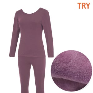 트라이 빅사이즈 여성 방한 내복 융 기모 성인 할머니 내의 세트