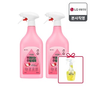 자연퐁 뿌려쓰는 주방세제 애플향 용기형 750ml 2개 + 증정