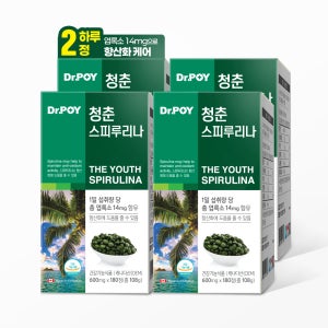 닥터포이 청춘 스피루리나 항산화 요산 영양제 180정 x 4박스 (12개월분)