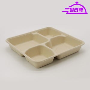 펄프도시락4칸/DP-04-M 투명뚜껑세트