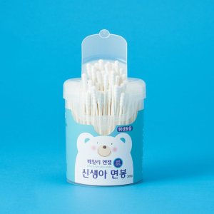 베일리 신생아 300p 아기면봉 - 국산/무형광/순면 100%/위생 대용량