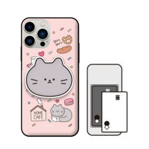 아이폰13프로 톡케이스 카드수납 범퍼 고양이 야옹이 러시안블루