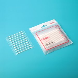 베일리 신생아 아기면봉 개별포장 60p - 무형광/순면 100%/위생 개별포장/휴대용