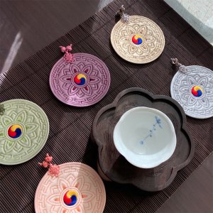 외국인선물 전통 컵받침 5P 세트 한국기념품