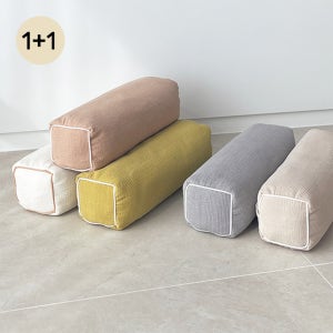 1+1 편백나무 원통 경추베개 높은 목 지지 단단한 수면베개 높이조절 사각원통 40x10