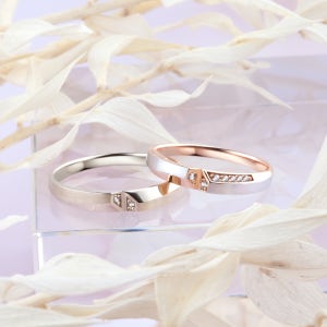 14K 18k 루미프 무광 투톤 30대 종로 커플링 무료각인 웨딩 반지