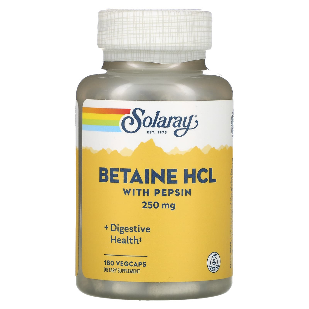 솔라레이 <b>베타인HCL 펩신</b> 250mg 180베지캡슐