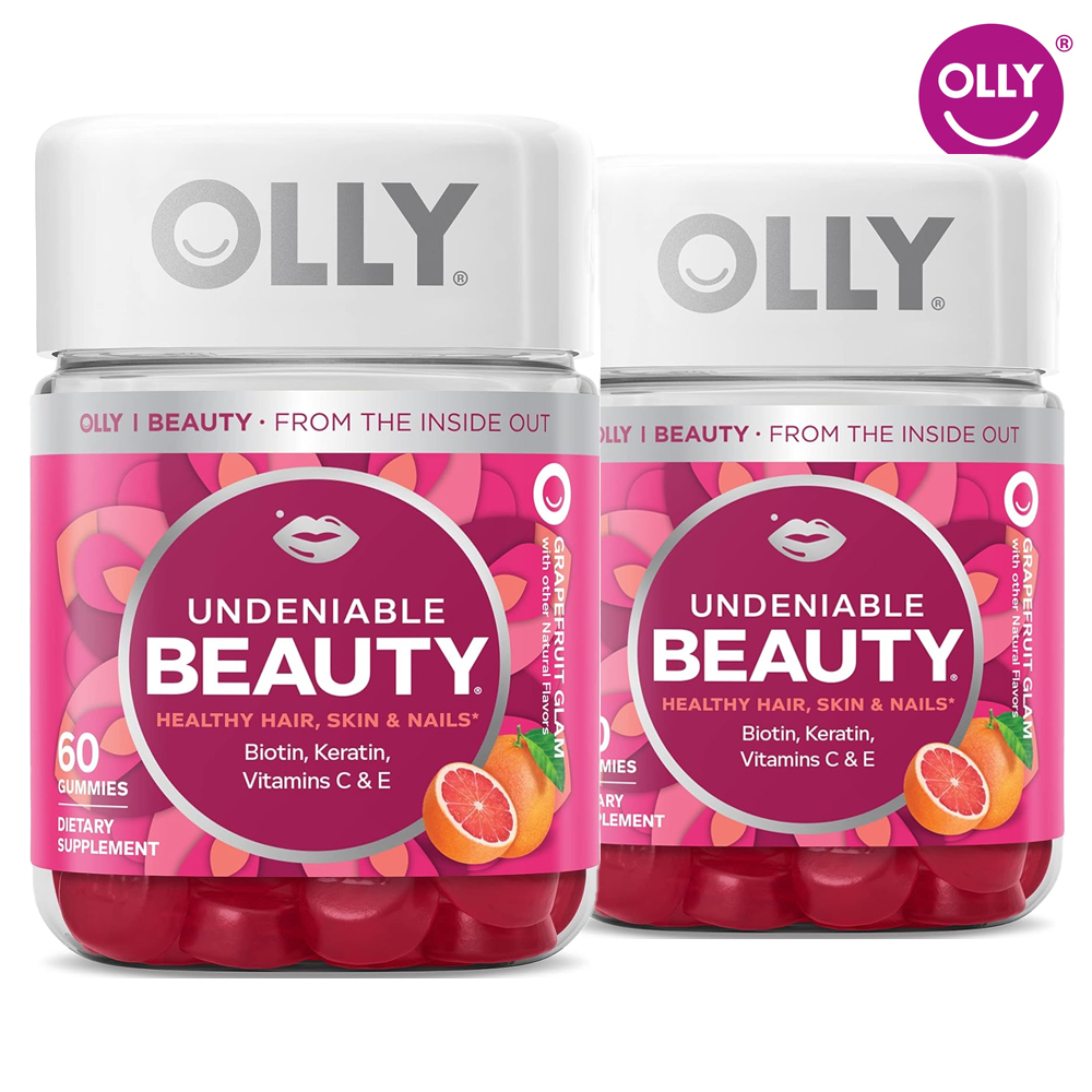 올리 뷰티 <b>헬시 헤어</b> 스킨 네일 비오틴 케라틴 <b>비타민</b>C 츄어블 자몽맛 60구미젤리 2개
