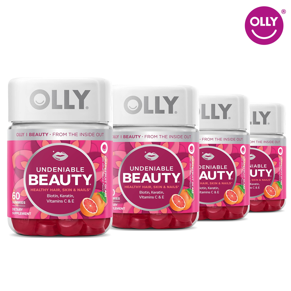 올리 뷰티 <b>헬시 헤어</b> 스킨 네일 비오틴 케라틴 <b>비타민</b>C 츄어블 자몽맛 60구미젤리 4개