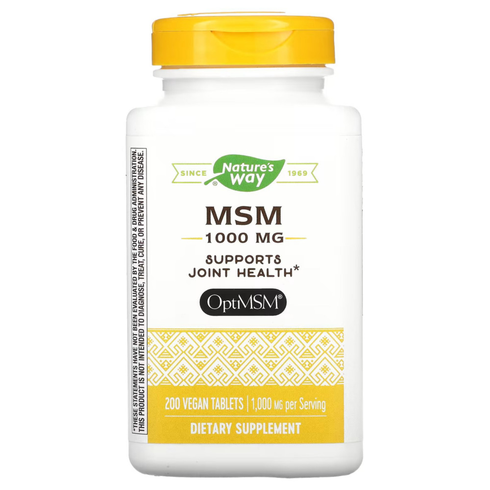 <b>Nature’s Way</b> MSM <b>엠에스엠</b> 1,000mg 비건 200정