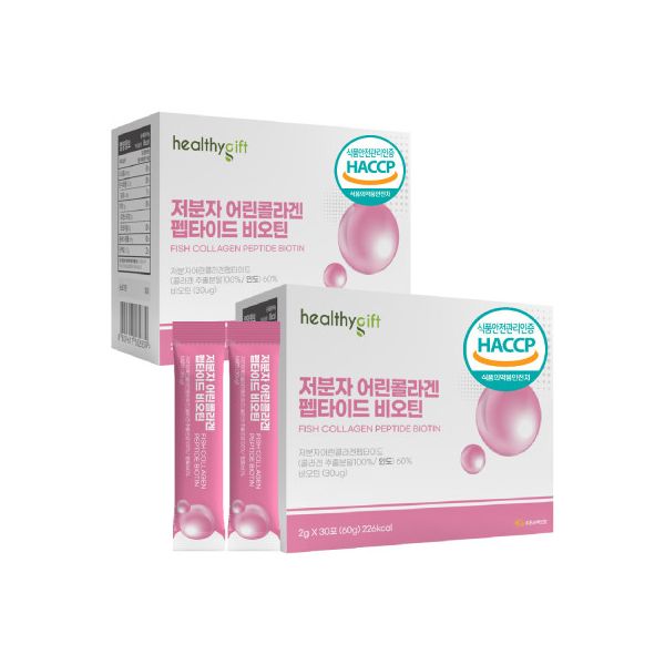 <b>맛있는허브</b> 어린 <b>콜라겐</b> 비오틴 피쉬<b>콜라겐</b> 펩타이드 분말스틱 30포 2개 할인가