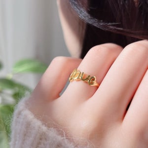 24K 순금 3.75g (1돈 한돈) 7.5g (2돈) 러브 반지 LOVE 레터링 이니셜