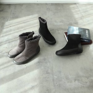 지쎄수제화 양가죽쎄무콤비 패딩앵클 양털부츠 2.5cm-255빅사이즈 블랙,그레이